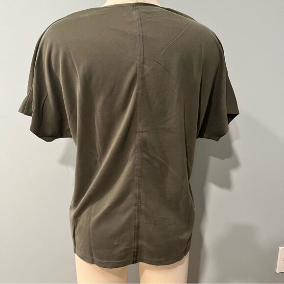 Bar III Forest Green Modal Blend Short Sleeve Dolman Top Size XS - Picture 3 of 5